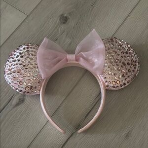 BaubleBar Pink Rhinestone Mouse Ears Headband